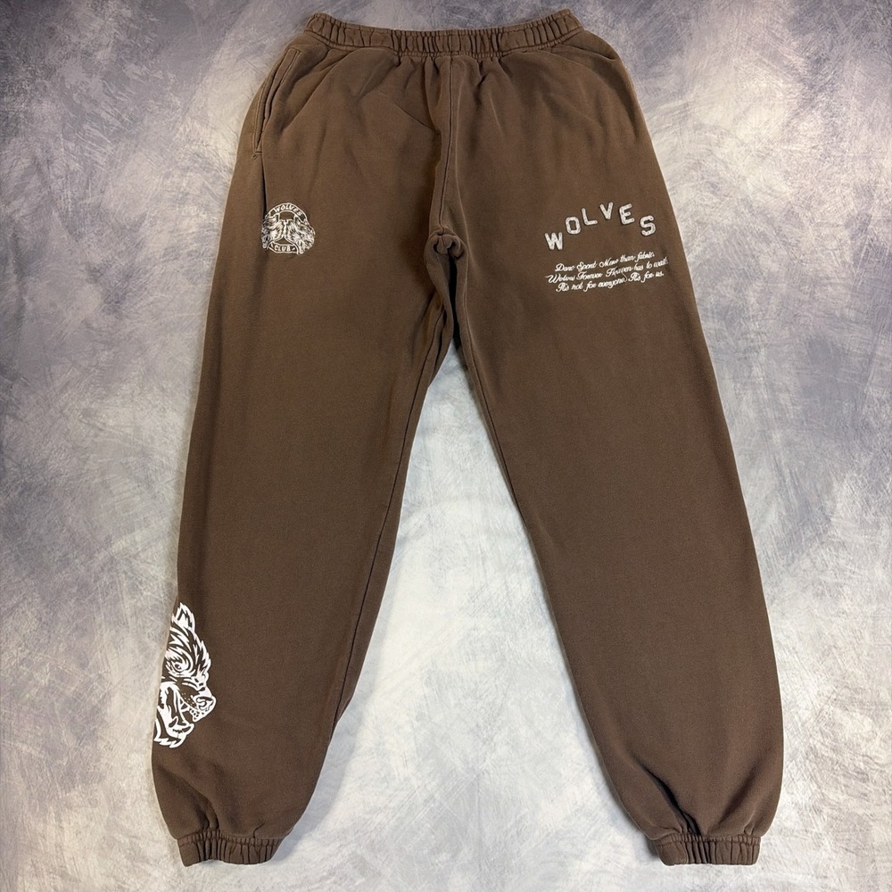 Darc Sport Sweatpants Mens M Brown Wolves Club Graphic Joggers Limited 333/1000